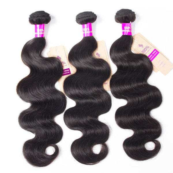 12A Grade Body Wave Human Hair Natural Color 3 Bundles Virgin Hair