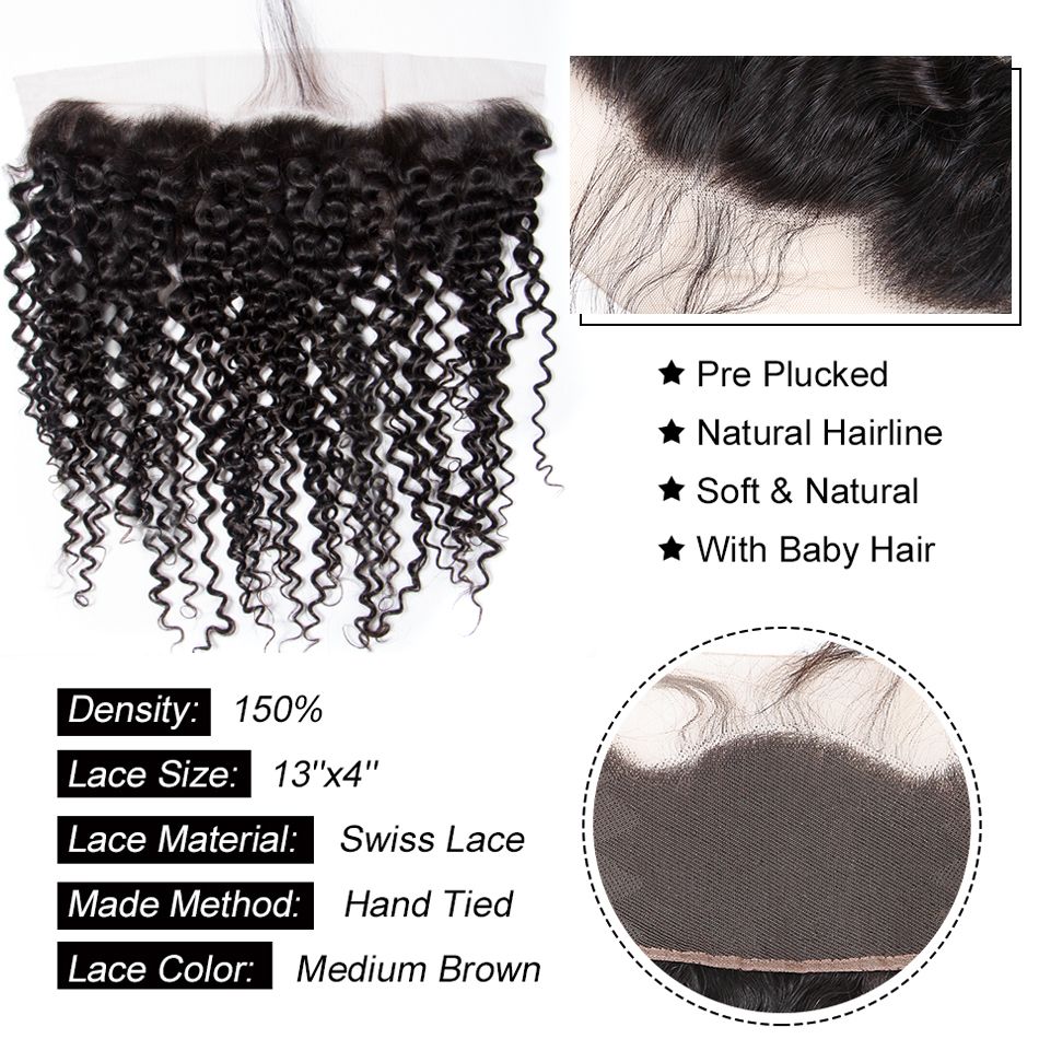 Lace Frontal ClosureCurly Hair 13*4 Frontal Closure Lace