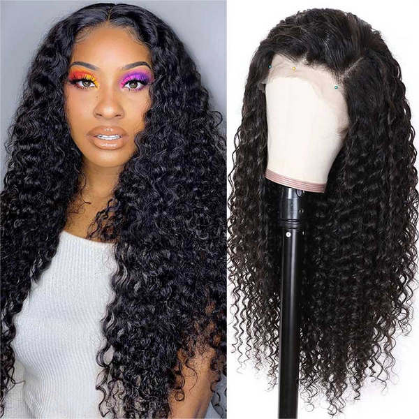 Deep Wave Lace Front Wigs 360 Pre-Plucked Deep Lace Frontal Wig