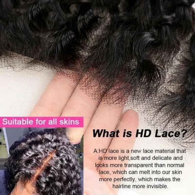 Natural HD Melting Lace 4x4 Closure Wig Curly Bob Wig