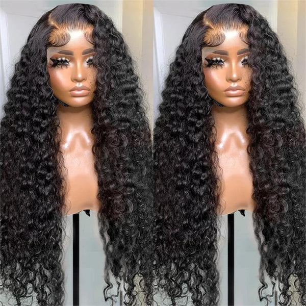 360 Lace Frontal Wig Kinky Curly Human Hair Wigs Pre Plucked Transparent Wigs