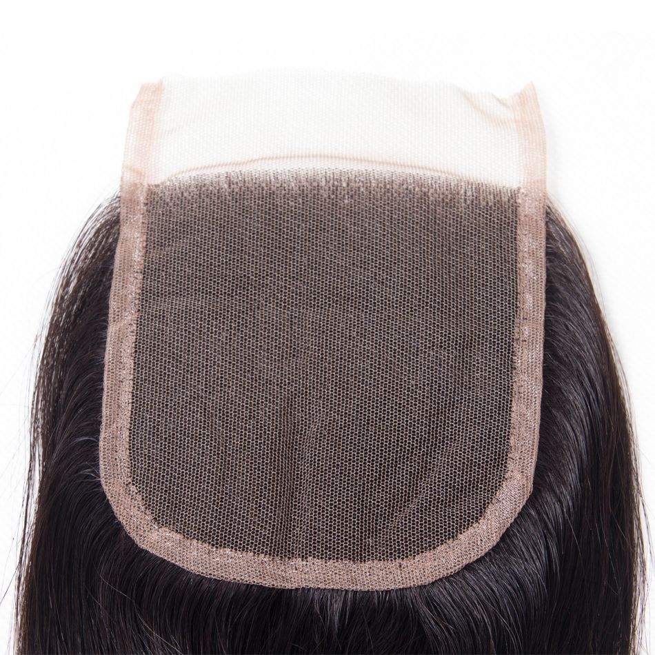 Straight Human Hair Wig 3 Bundles With 4*4 Lace Closure