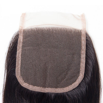 Straight Human Hair Wig 3 Bundles With 4*4 Lace Closure