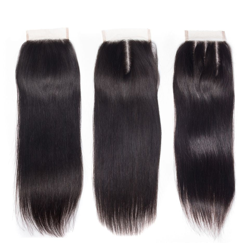 Straight Human Hair Wig 3 Bundles With 4*4 Lace Closure