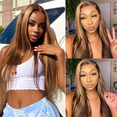 Highlights Straight HD 13*4 13*6 Lace Frontal Human Hair Wigs