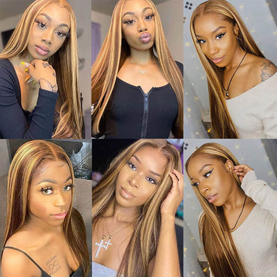 Highlights Straight HD 13*4 13*6 Lace Frontal Human Hair Wigs