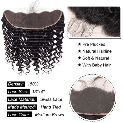 Deep Wave 13*4 Lace Frontal Brazilian Deep Wave