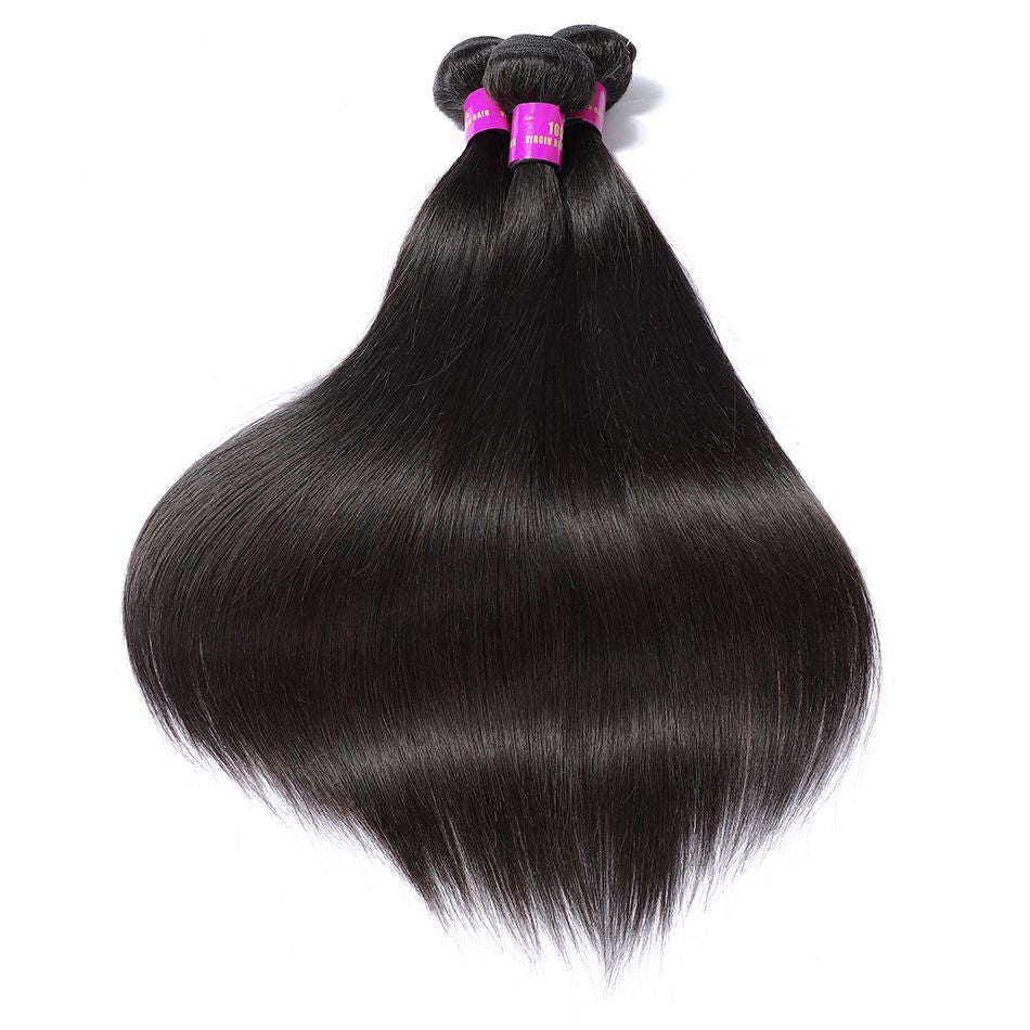 12A 3 Bundles With 5×5 Lace Closure Straight Human Hair