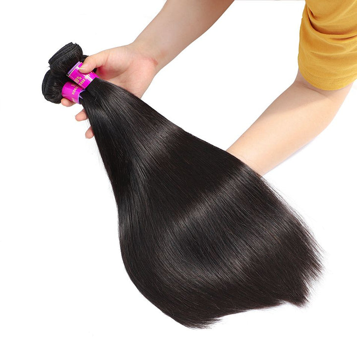 3 Bundles with Lace Frontal 13*4 lace Frontal With Straight Hair