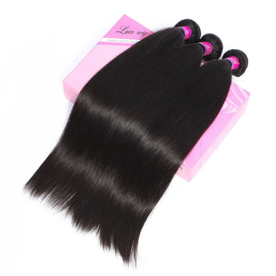 12A 3 Bundles With 5×5 Lace Closure Straight Human Hair