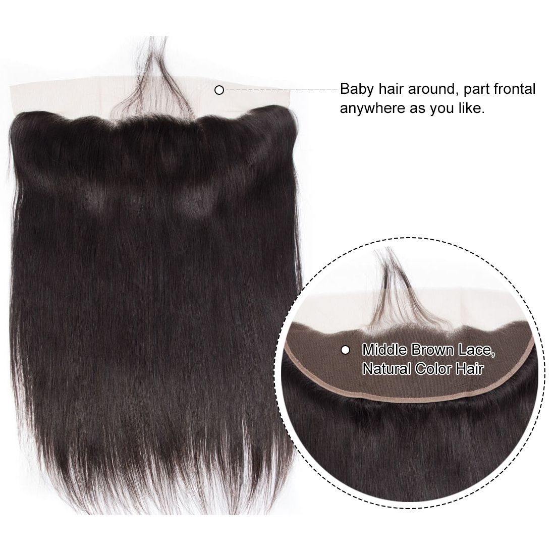 Brazilian 12A Straight 13*4 Lace Frontal Virgin