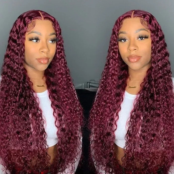 99j Hair Color Curly Lace Human Hair Wig for Sale