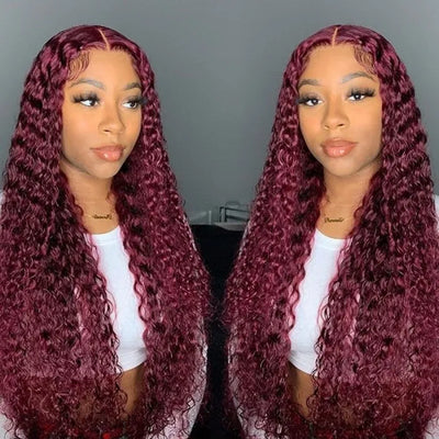 99j Hair Color Curly Lace Human Hair Wig for Sale