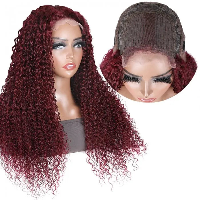 99j Hair Color Curly Lace Human Hair Wig for Sale