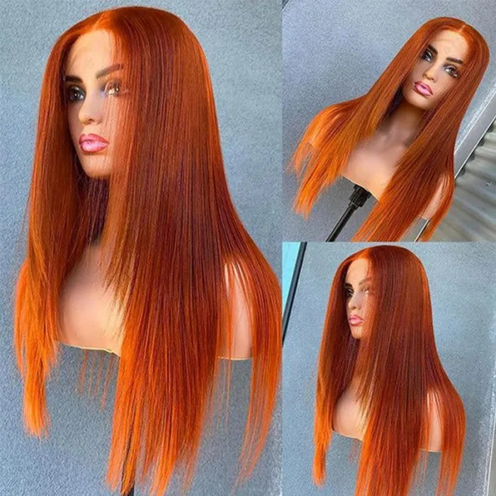 Urnt Orange 13x4 Lace Front Wig With Butterfly Wolf Layered Cut