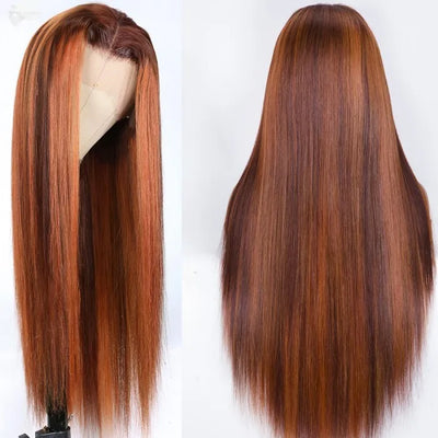 Mix Color Straight 13x4 Lace Front Human Hair Wig for Women 150% Density