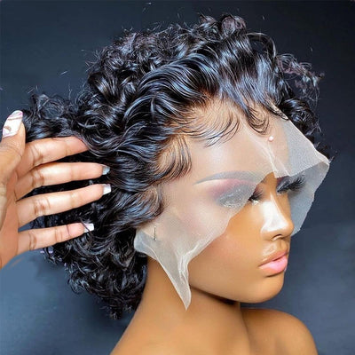 Water Short Bob Wig Bouncy Glueless 13*4 Lace Front Wigs