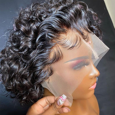Water Short Bob Wig Bouncy Glueless 13*4 Lace Front Wigs