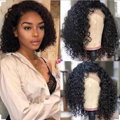 Water Wave Short Bob Wigs Natural Looking Short Wigs Bob Lace Wig
